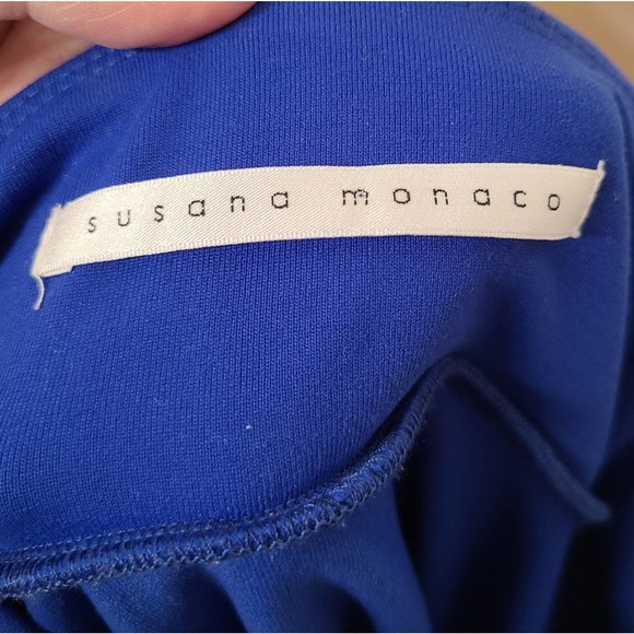 Susana Monaco Flutter Sleeveless Blue Tube Dress - Picture 7 of 8